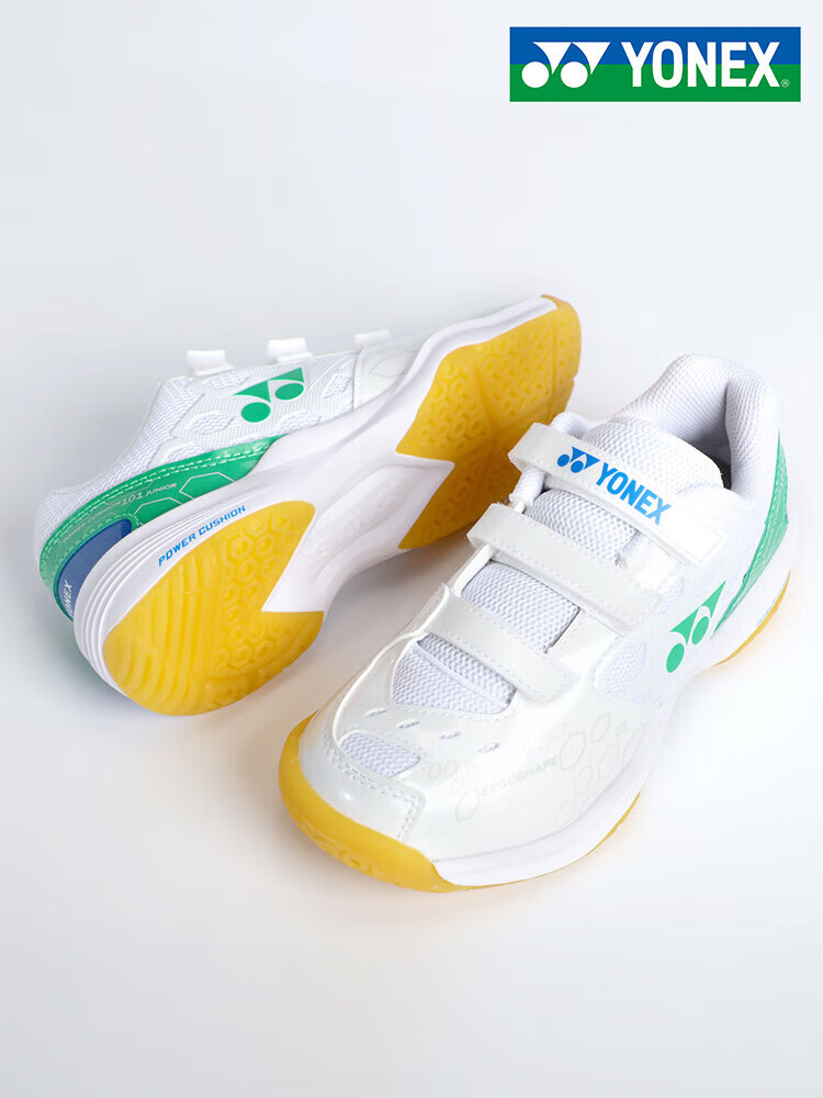 YONEX Yonex Badminton Children's Shoes Youth Student Competition Training Breathable SHB101J White Green Size 34 18