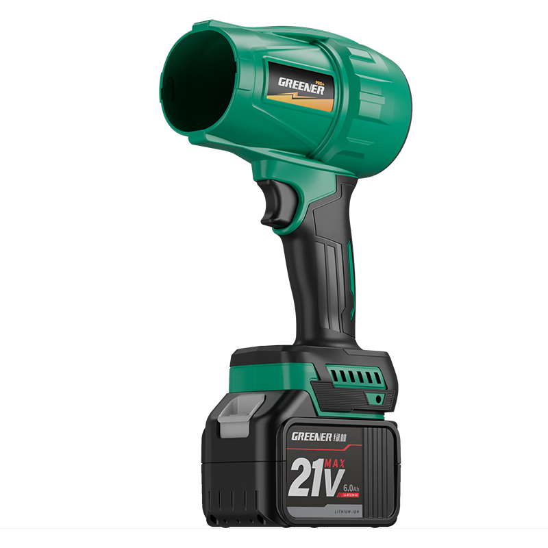 GREENER Digital Display Turbo Fan High-Power Strong Blower Industrial Dust Removal Snow Blower 6Ah Battery Powered