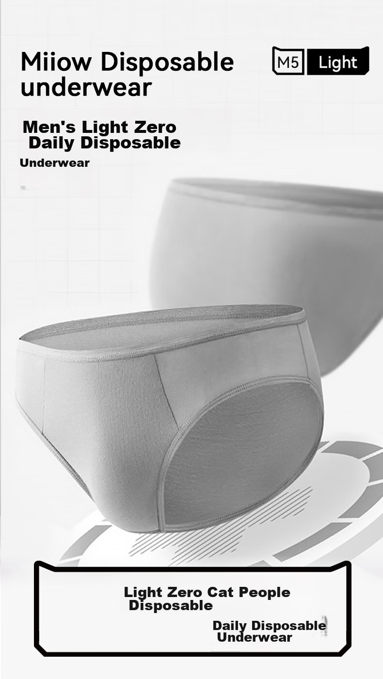 MiiOW Disposable Men's Briefs, Sterilized, Individually Wrapped, Low-Rise, for Business Trips And Travel, XL Size 1