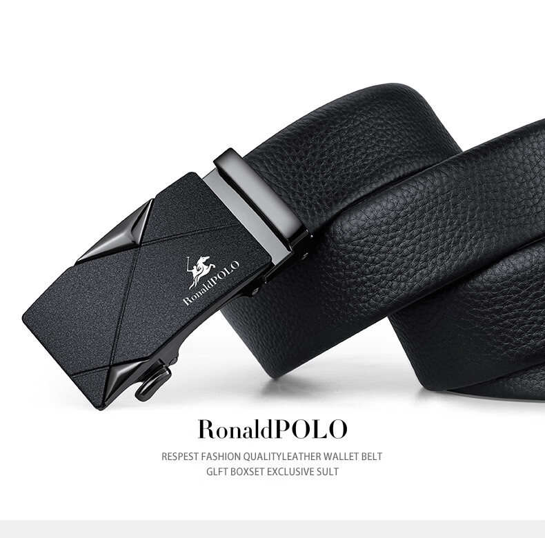 Pluston Paul Men's Leather Belt High-End Genuine Cowhide Waist Belt Birthday New Year Gift for Boyfriend Dad 7