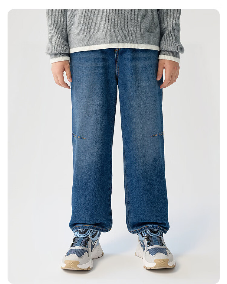 Balabala [balaOne] Boys' Long Pants Children's Trousers 2026 New Spring Denim Curved Knife Wide Loose Trend 11
