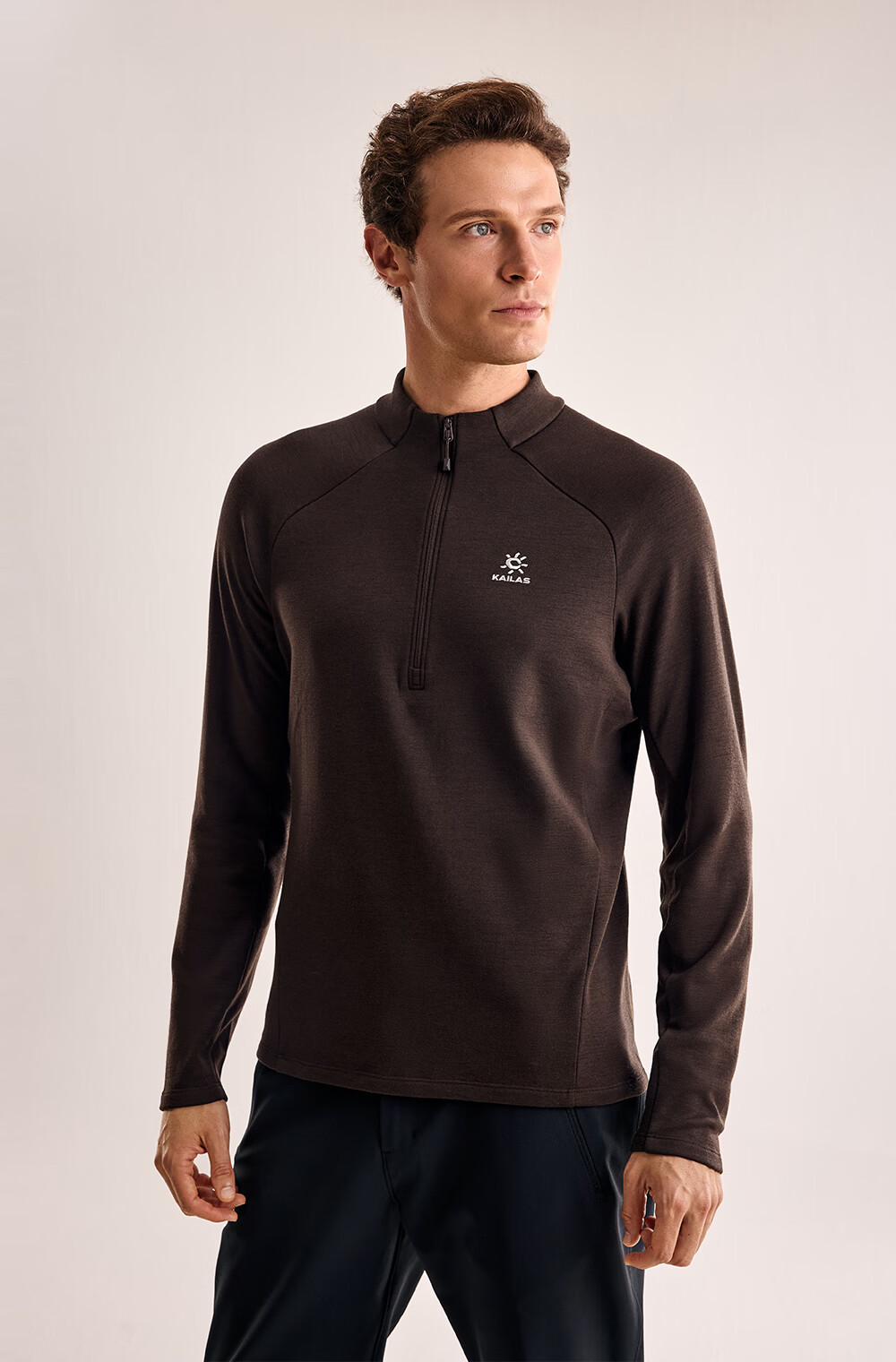 KAILAS XM4 Merino Wool Fleece Half-Zip Thermal Base Layer Anti-Static Stand Collar Sweatshirt Autumn Winter 1