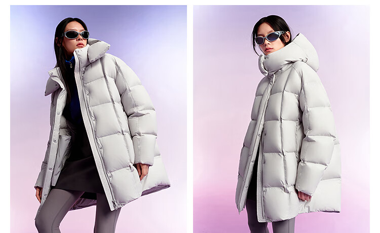 BOSIDENG 25-Year Winter Puff Down Jacket Women 90% Down Thickened Hooded Loose Mid-Length Lazy Style Coat 10