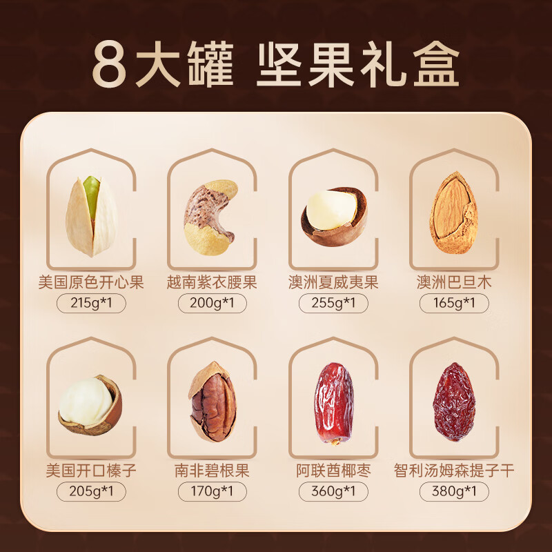 臻味高端坚果干果礼盒环球茗果1950g年货春节礼品商务福利送礼礼包