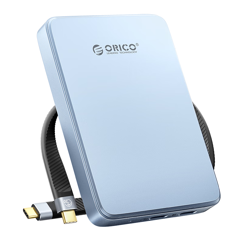 ORICO Magnetic M.2 NVMe Full-Size Portable SSD Enclosure SD/TF Card Reader for iPhone 17 Laptop SSD Expansion Electronic Urine Bag AP80F Blue