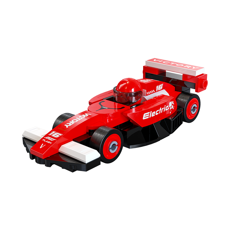 CaDA F1 Racing Car Model Eight Mini Circuit Racing Building Blocks Boys Easy Assembly Kids Birthday Gift