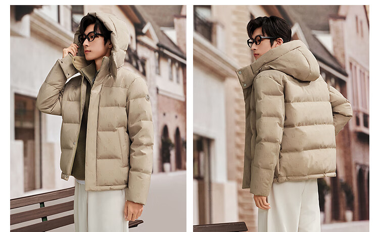 BOSIDENG 25 Years Men's Winter Down Jacket 90% Down Thickened Removable Hood Loose Short Casual Warm Coat 4