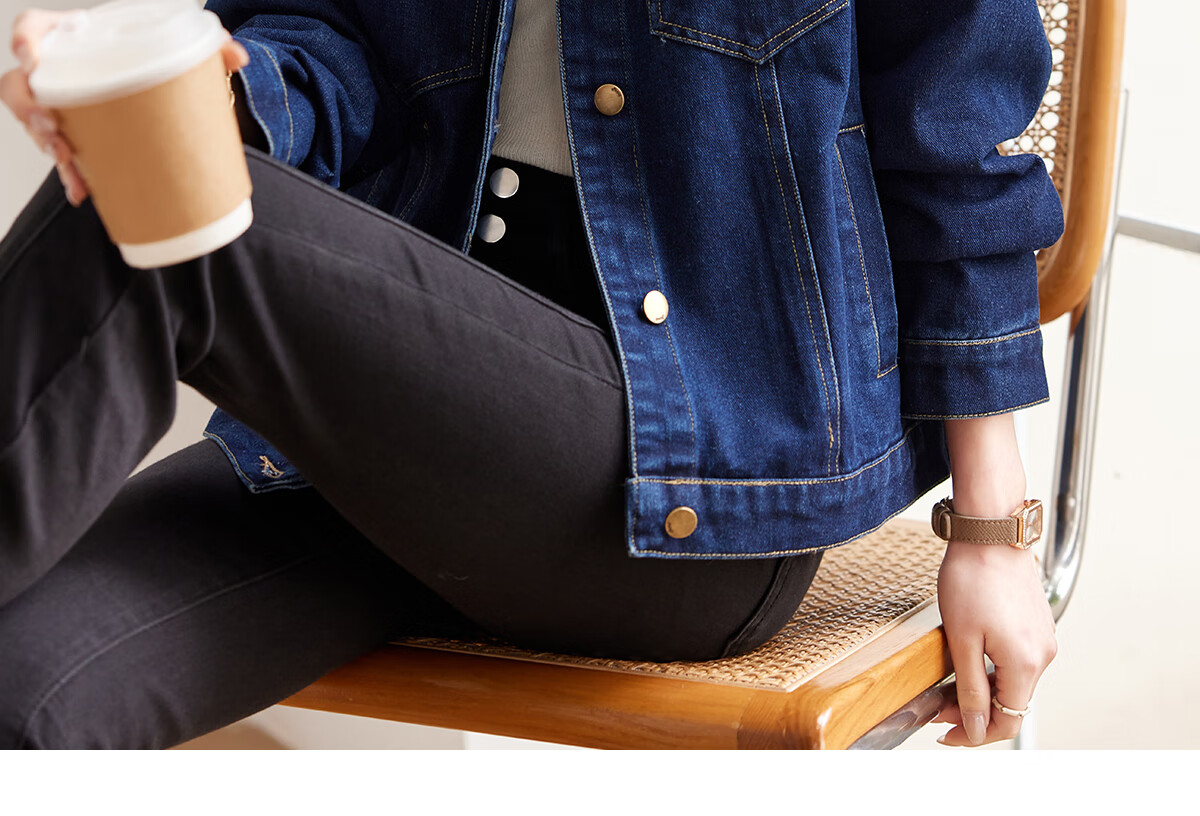 She Enjoy Vintage Denim Jacket Women Commuter Versatile Short Cardigan T53D040 11