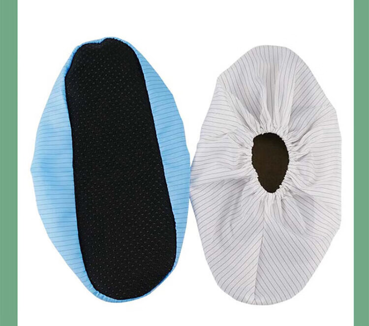 Bingyu Anti-Static Shoe Covers 5 Pairs [Jingcang] Sky Blue Anti-Static Non-Slip Sole Dust-Free Indoor Workshop Laboratory Cloth Shoe Covers BYT-490 12