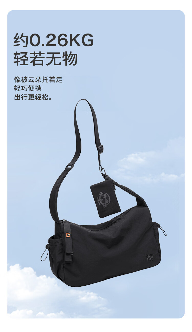 GOLF Men's Casual Shoulder Bag Crossbody Bag Unisex Waterproof Lightweight Cycling Sports Bag for Phone and iPad 16