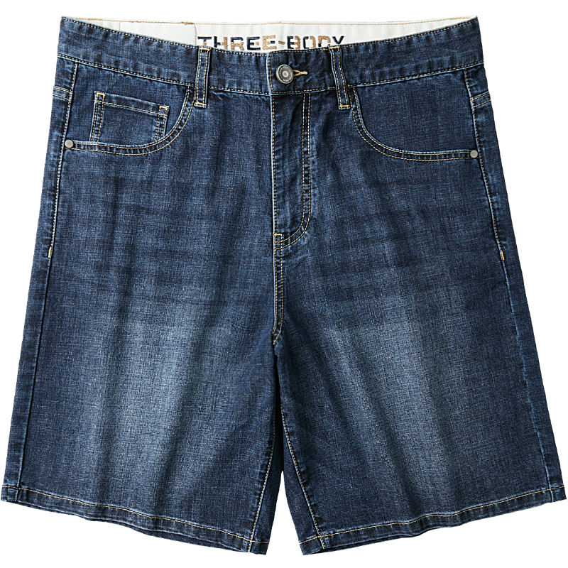 HLAHLA Men's Denim Shorts 26 New Three-Body English Logo Cooling Summer Shorts for Men