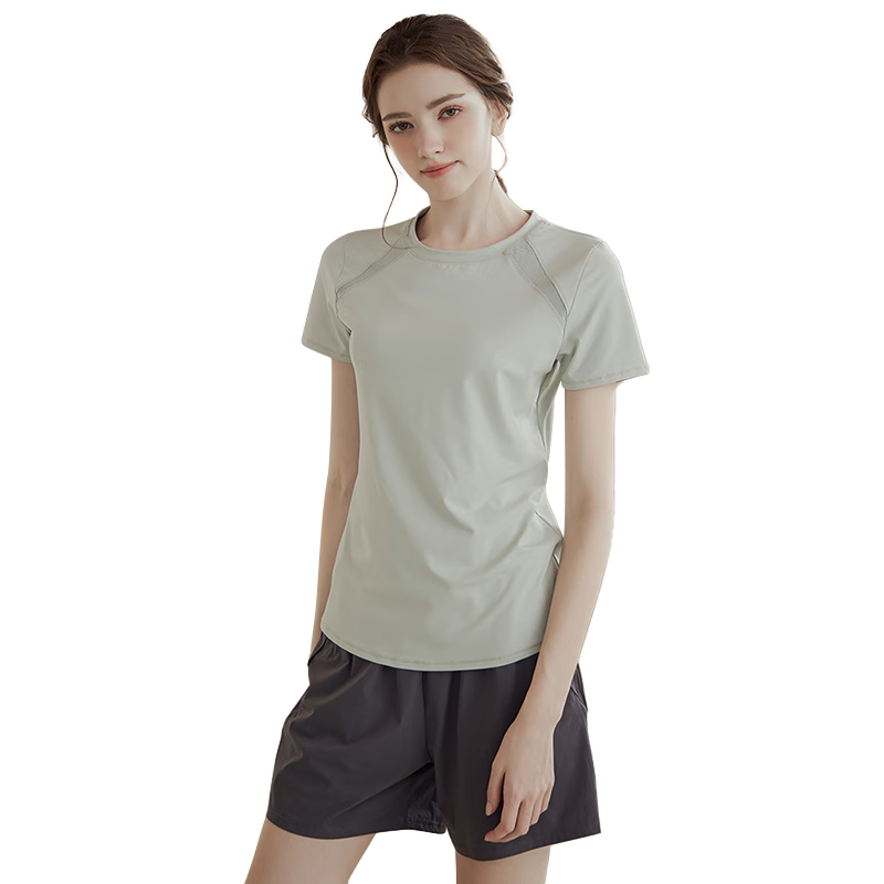 XUEXIMAN Yoga Top for Women, Fitness Short-Sleeve Shirt, Running Sports Slim-Fit Workout Wear, Pilates Training Outfit