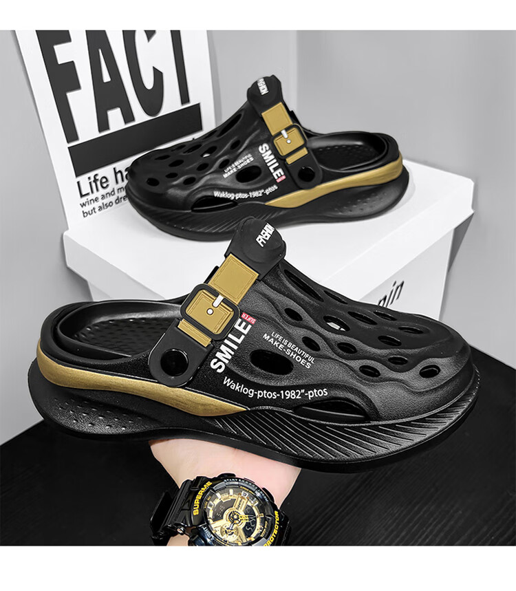 YUZHAOLIN Men's Thick-Soled Sports Sandals, Anti-Slip Beach Shoes YZ918 2