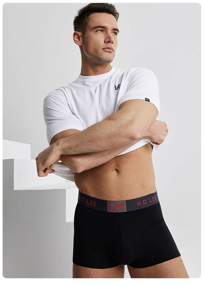 Lee Men's Underwear [Ben Ming Nian Qi Ji Red] Pure Cotton Boxer Briefs 7A Antibacterial Men's Four-Corner Shorts 16