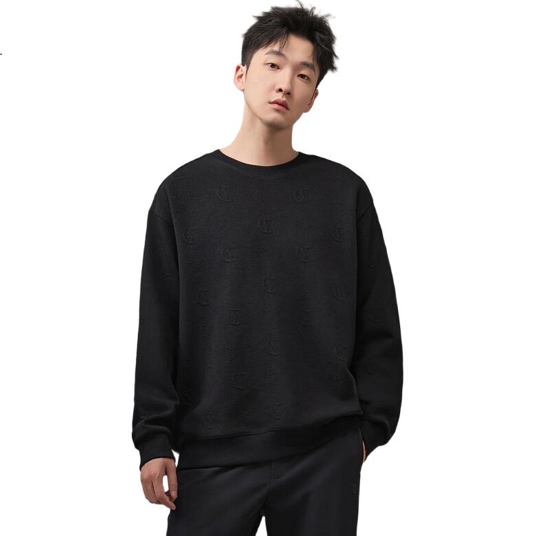 CABBEEN Men's Jacquard Sweatshirt with Vintage Floral Pattern, Soft and Comfortable Long Sleeve Casual Autumn Pullover