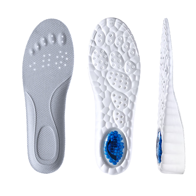 Footprint Tribe Invisible Height Increasing Insoles for Men, Popcorn Air Cushion Arch Support 2.5cm - White Gray, Popcorn Air Cushion Model, Size 41-42