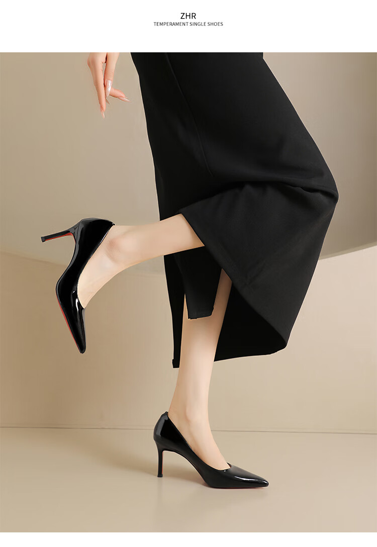 ZHR ZEZ High Heels Women 2026 New Red Sole Sexy Pointed Toe Stiletto Pumps Lightweight Girlfriend Gift Shoes for Qixi Festival 16