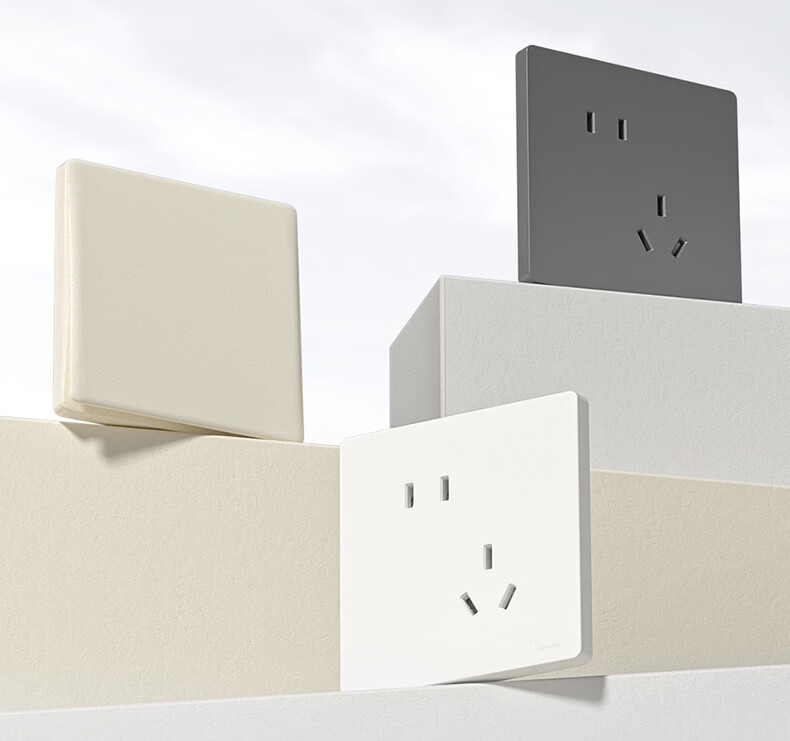 DELIXI Switch Socket, Recessed Socket for Air Conditioner, Hidden Socket, Built-In Starry Gray, 16A Three-Hole 4
