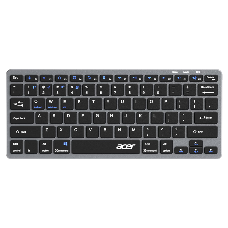 Acer Dual-Mode Keyboard OKW131 Rechargeable Wireless Bluetooth Scissor-Switch Keyboard Compatible with PC, Mobile, Tablet, iPad Slim Portable Office Keyboard