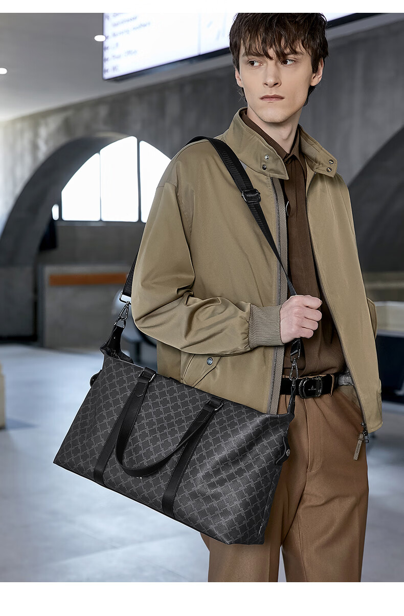 MEXICAN Men's Large Capacity Travel Bag Handheld Short Trip Business Luggage Casual Sports Gym Lightweight Crossbody Bag 9