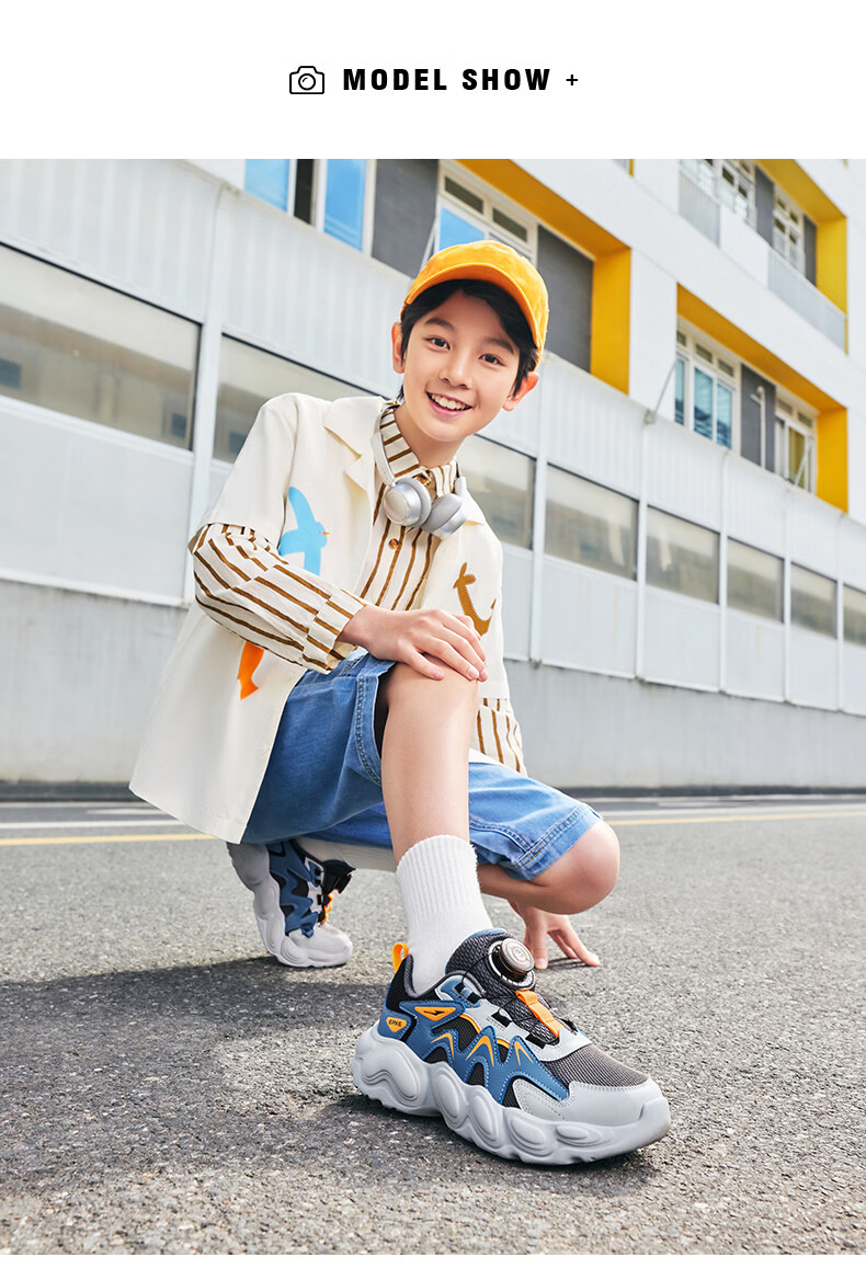 ERKE Kids Unisex Sports Shoes Breathable Mesh Casual Shoes Microcrystal White/True Black Size 33 45