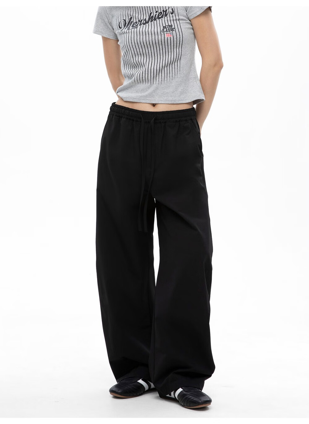 ICH MODE Women's American Style Straight White Pants Thin Loose Popular Cargo Sports Casual Pants White XL 35