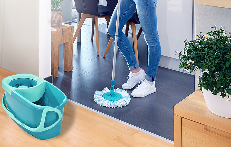 Likui German Imported 32cm Rotating Mop with 1 Cloth and Bucket Set, Telescopic Handle, Hands-Free Washing, Household Floor Cleaning Tool 16