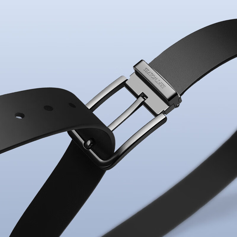 Seven Wolves Men's Genuine Leather Belt, 3.7cm Wide Pin Buckle, Birthday and Valentine's Day Gift for Boyfriend or Husband