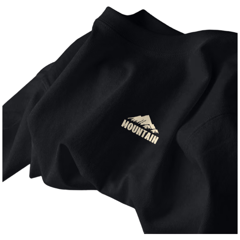 Warrior Sports Short-Sleeve T-Shirt for Men, Summer Trendy Retro Pure Cotton Heavyweight Loose-Fit Oversized Tee, Black, Size L