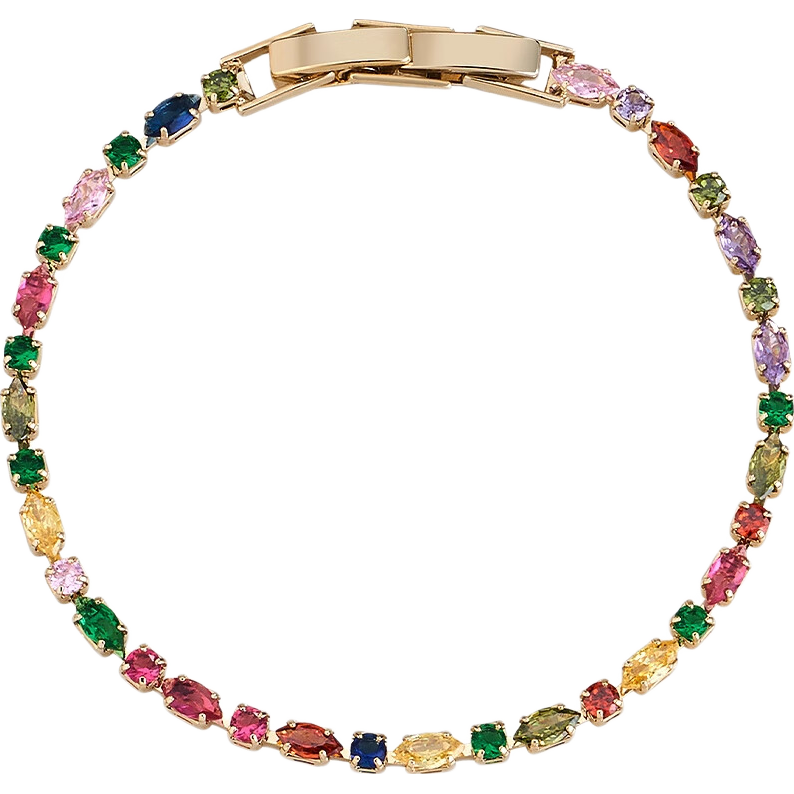 AJIDOU Women's Bracelet, Fashionable Dazzling Dopamine Jewelry, Luxurious Colorful Bangle, High-End Accessory for Mid-Autumn Festival