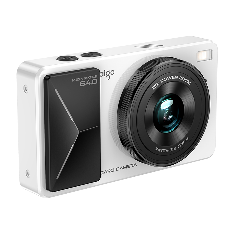 Aigo Patriot D6 Student Digital Camera Birthday Gift for Girls Entry-Level HD Travel Campus Compact Retro CCD Dual Camera White 128GB