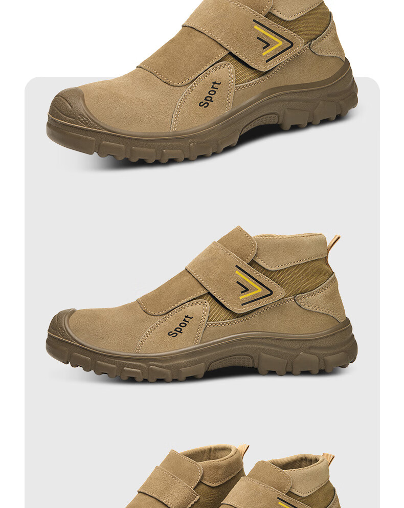 FUCHENG Men's Safety Work Shoes Steel Toe Anti-Smash Anti-Puncture Wear-Resistant Slip-Resistant Welding High-Temperature Resistant Breathable 6119 Size 45 18