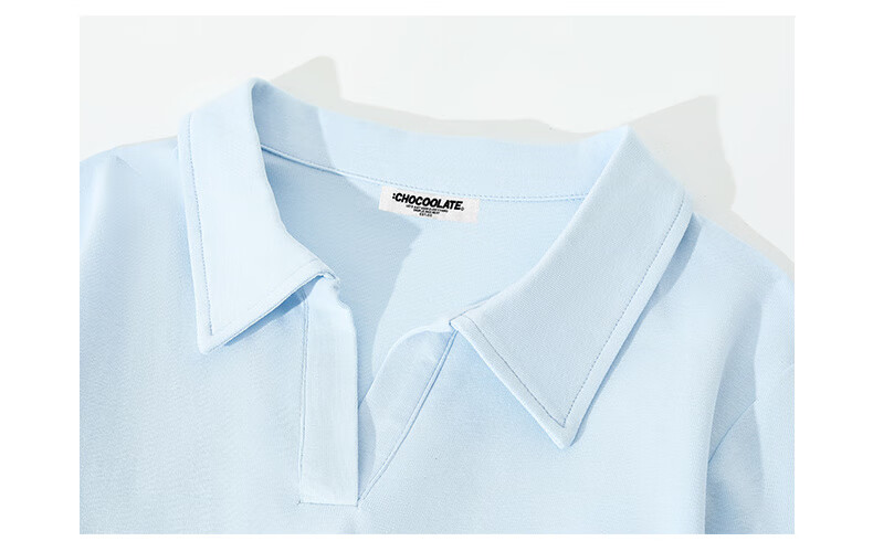 :CHOCOOLATE IT Lapel Shoulder Long Sleeve T-Shirt Women Short Pleated Waist Summer New Base Shirt Top White L 7
