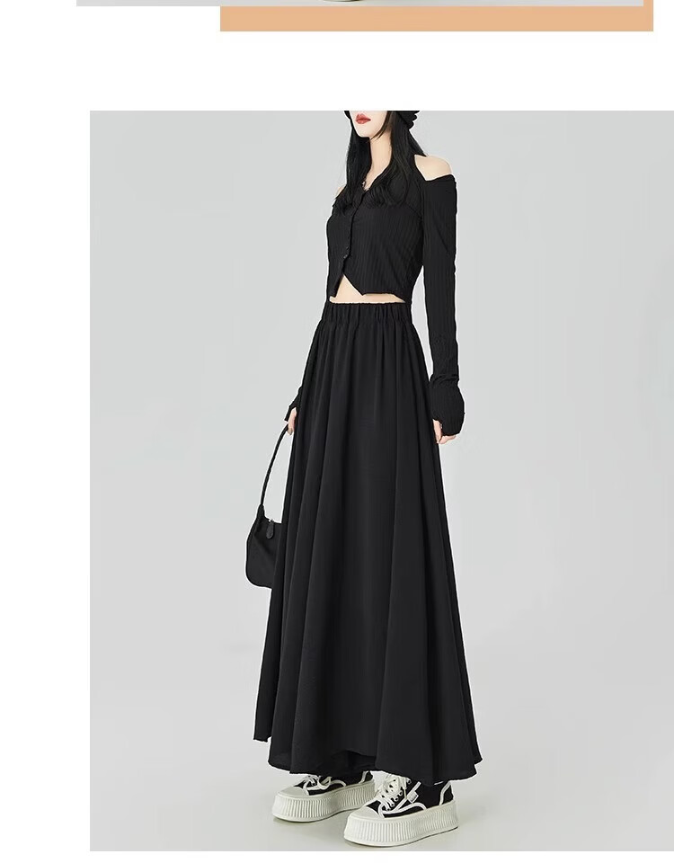 LangSha Women's Summer Skirt Pants, New Style for Petite Figures, Ice Silk Wide-Leg Pants, Loose-Fitting Slimming Casual Pants, Thin Draping Hip-Covering Trousers 12