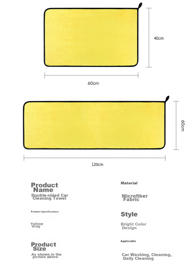 Zheye Xiaomi Car Wash Towel, Automotive Glass Absorbent Thickened Cloth, Gray And Yellow, 30*30cm*3 Pieces 10