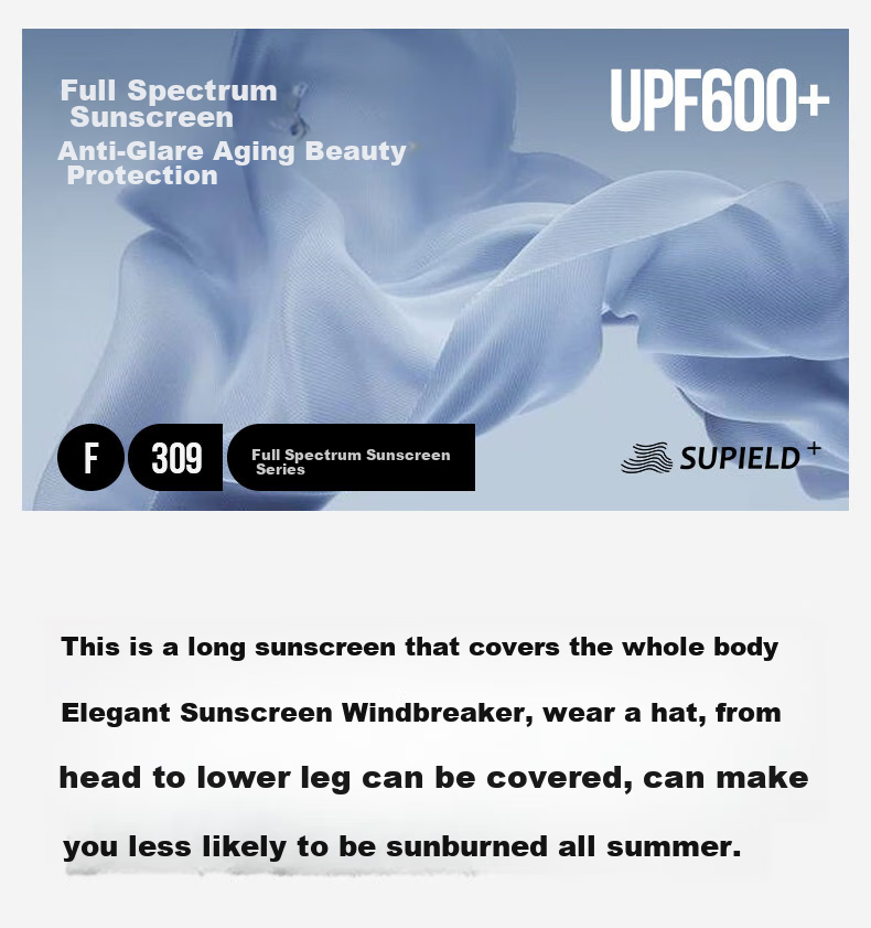 SUPIELD Full-Range Mid-Length Sun Protection Jacket for Women, Outdoor UV-Resistant, Cool-Feeling Windbreaker, Sun Protection Coat 2