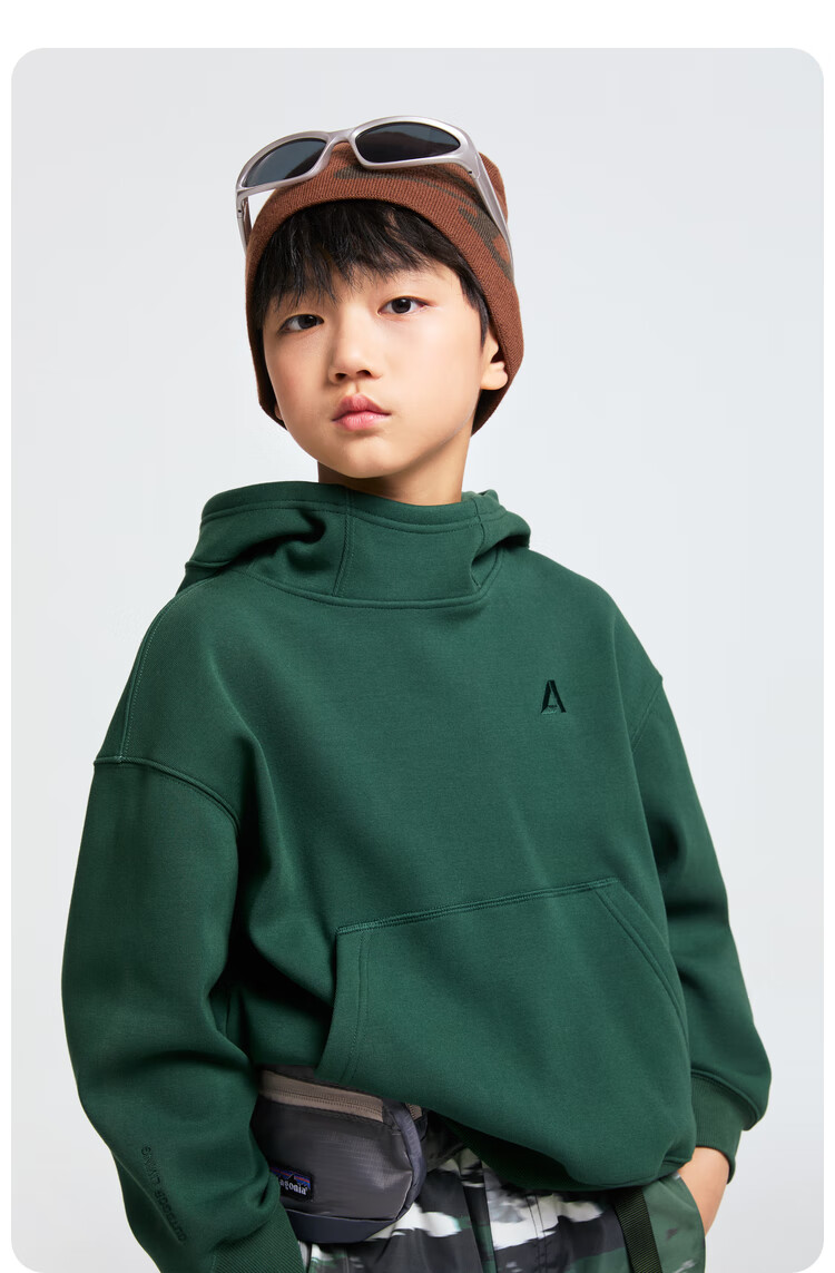 Annil Children's Clothing Hooded Sweatshirt for Boys And Girls, New Winter 2024 Style, Black, Size 140 7