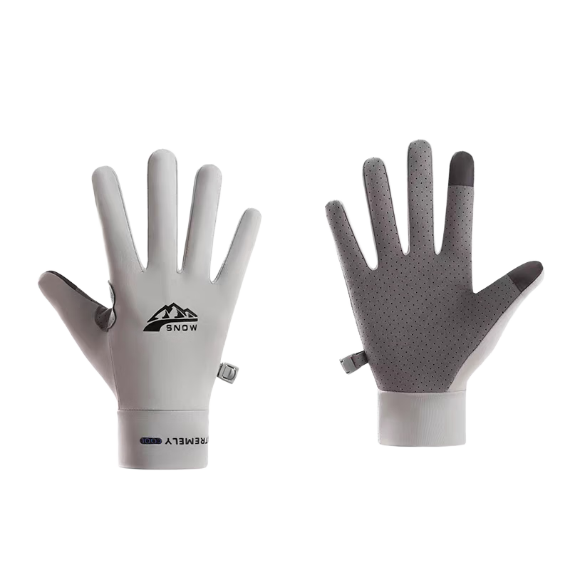 Jian Cai Sunscreen Gloves Women Non-Slip Quick-Dry Breathable Summer Thin Fingerless Ice Silk Fishing Gloves Outdoor Cycling Gloves Men