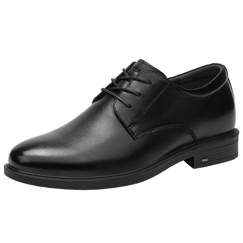 HLA Men's Leather Shoes Internal Height Increase Formal Business Casual Shoes T228 Black Size 40