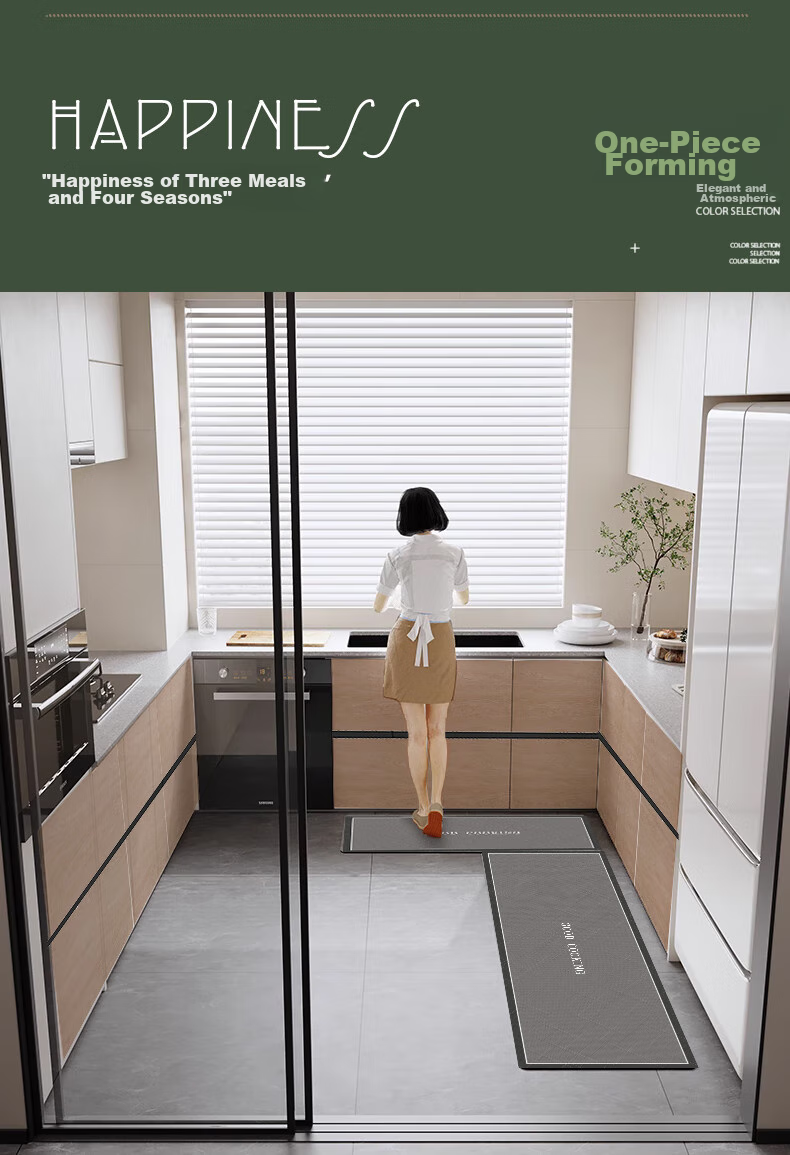 Zunchao Kitchen Floor Mat, Absorbent, Oil-Resistant, Waterproof, Non-Slip, Wipeable, Washable, Dirt-Resistant Mat 11