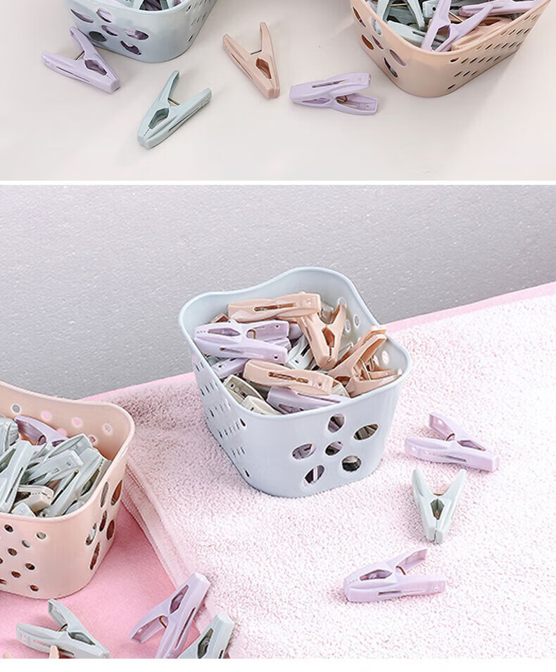 Mengtin Plastic Clothes Pegs Hangers Sheet Clips Laundry Socks Underwear Clips 30-Pack 2