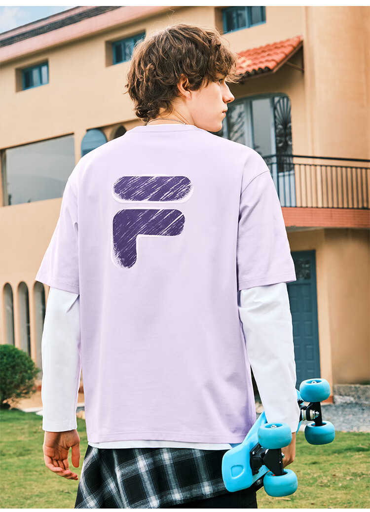FILA FUSION Fashion Brand Zhang Hao Couple Knit Short Sleeve Shirt 2026 Spring Casual Loose Pure Cotton T-Shirt 54
