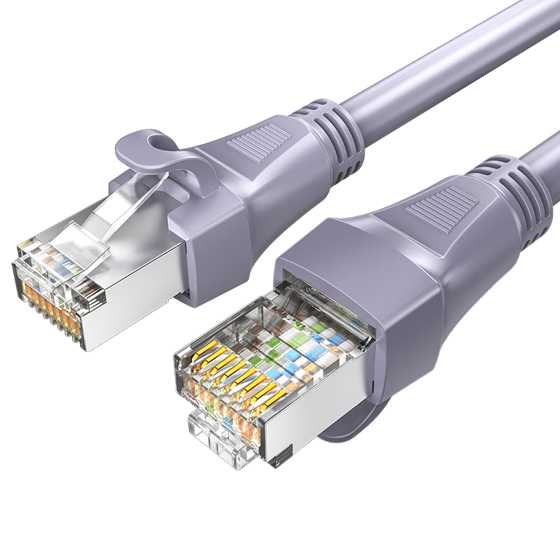 CHOOSEAL (CHOSEAL) Cat6 Gigabit Ethernet Cable, Cat6 Shielded 8-Core Twisted Pair, Engineering And Home Computer Broadband Monitoring Patch Cord Finished Network Cable, Gray, 2 Meters, CT600A