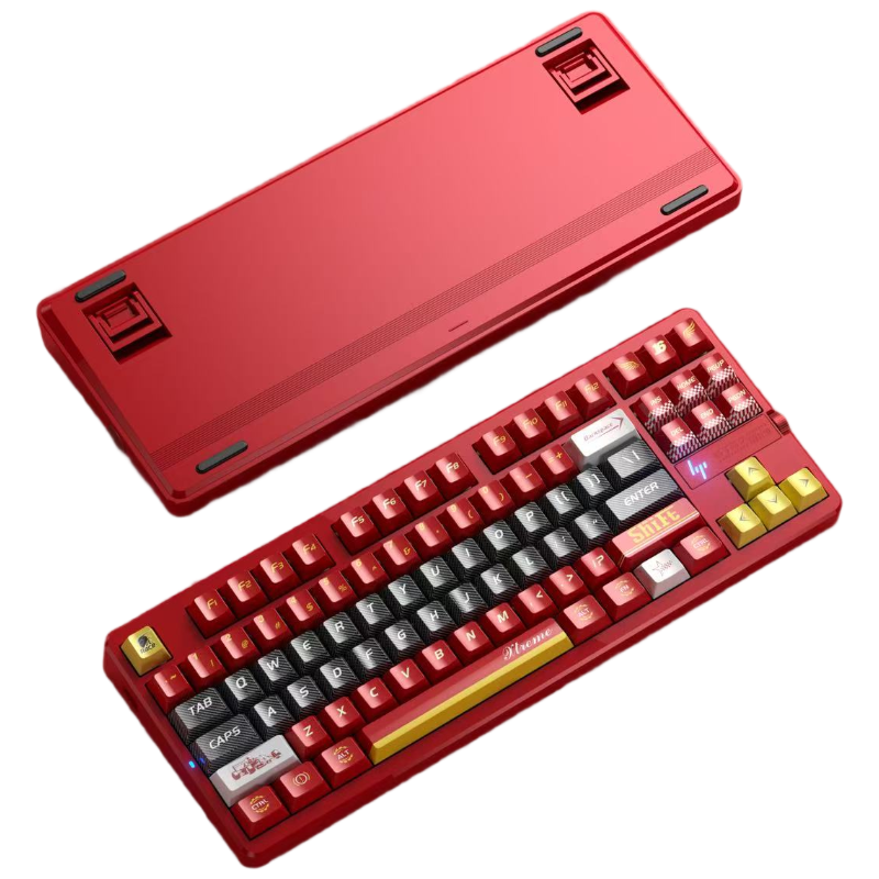 HP GT87 Ultra Mechanical Keyboard Wireless Wired Bluetooth Tri-Mode Gasket Customizable Gaming Keyboard Office High Aesthetic Farah Red Sundae Switch