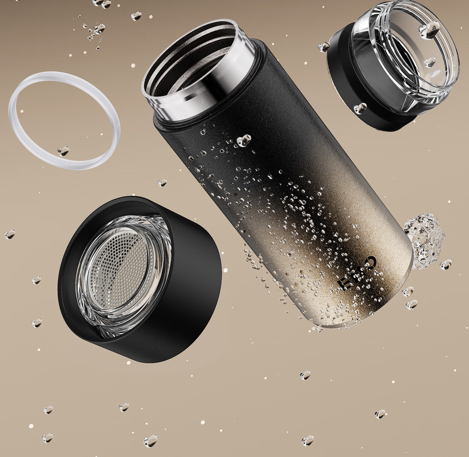 Eno 2026 New High-End Pure Titanium Insulated Water Bottle for Men and Women, Health Preservation Tea Separation Tea Brewing Cup, Gift Cup 18
