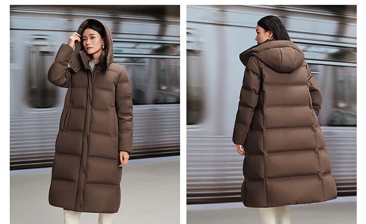 BOSIDENG 25 Years Women's Down Jacket Winter Goose Down Thickened Hooded Business Commuter Versatile Long Coat Mall Same Style 6