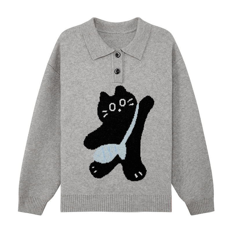 Zuo Xi Girls' Sweater Polo Shirt Children's Autumn Winter 2025 New Warm Inner Knitwear Gray 140