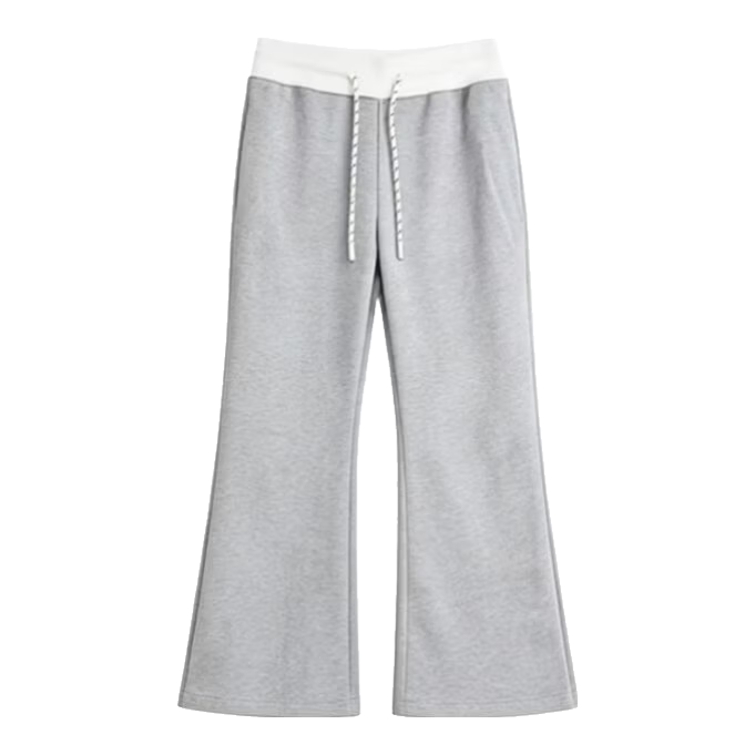 ICH MODE American Style Slight Flare Sports Pants Women Spring Autumn Straight Wide Leg Casual Sweatpants BF Lazy Style Heather Gray S
