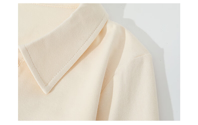 :CHOCOOLATE IT Lapel Shoulder Long Sleeve T-Shirt Women Short Pleated Waist Summer New Base Shirt Top White L 15