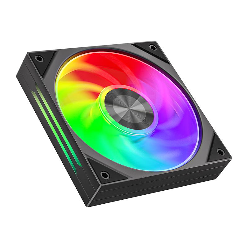 PowerTrain Unknown Player FD120 Case Fan 12CM Desktop Computer ARGB Sync PWM Smart Temperature Control Cooling Black